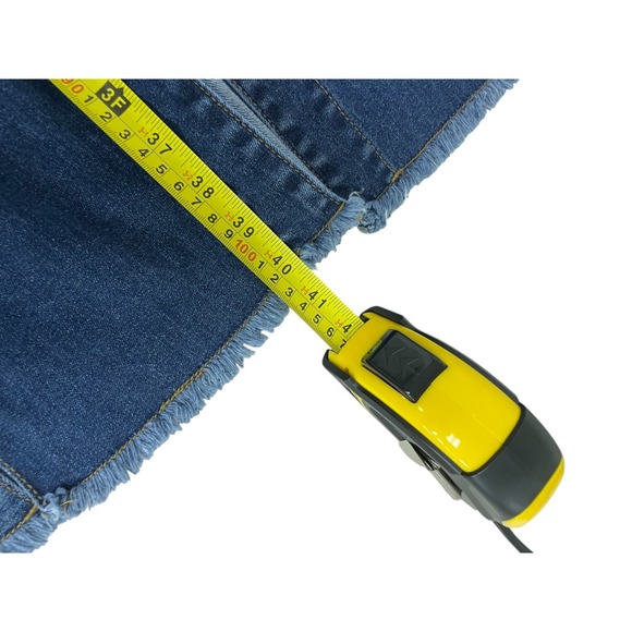 Ethyl Duster Long Jacket Size 1X Blue Denim Lace Up Leather Raw Hem‎ Long Sleeve - Picture 6 of 7